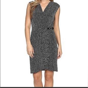 Michael Kors cap sleeve faix wrap snake print dress
